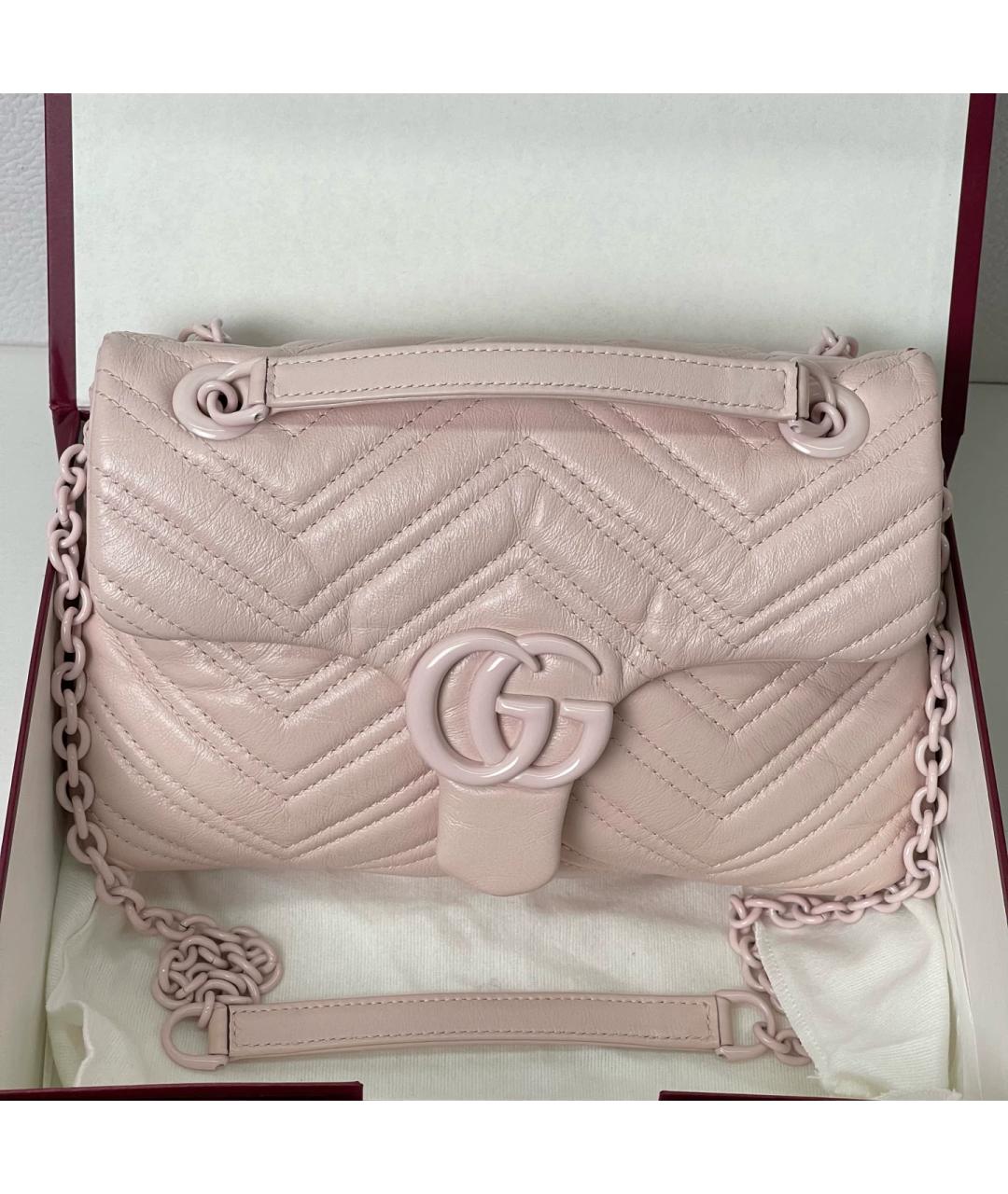 GUCCI Розовая кожаная сумка через плечо, фото 10