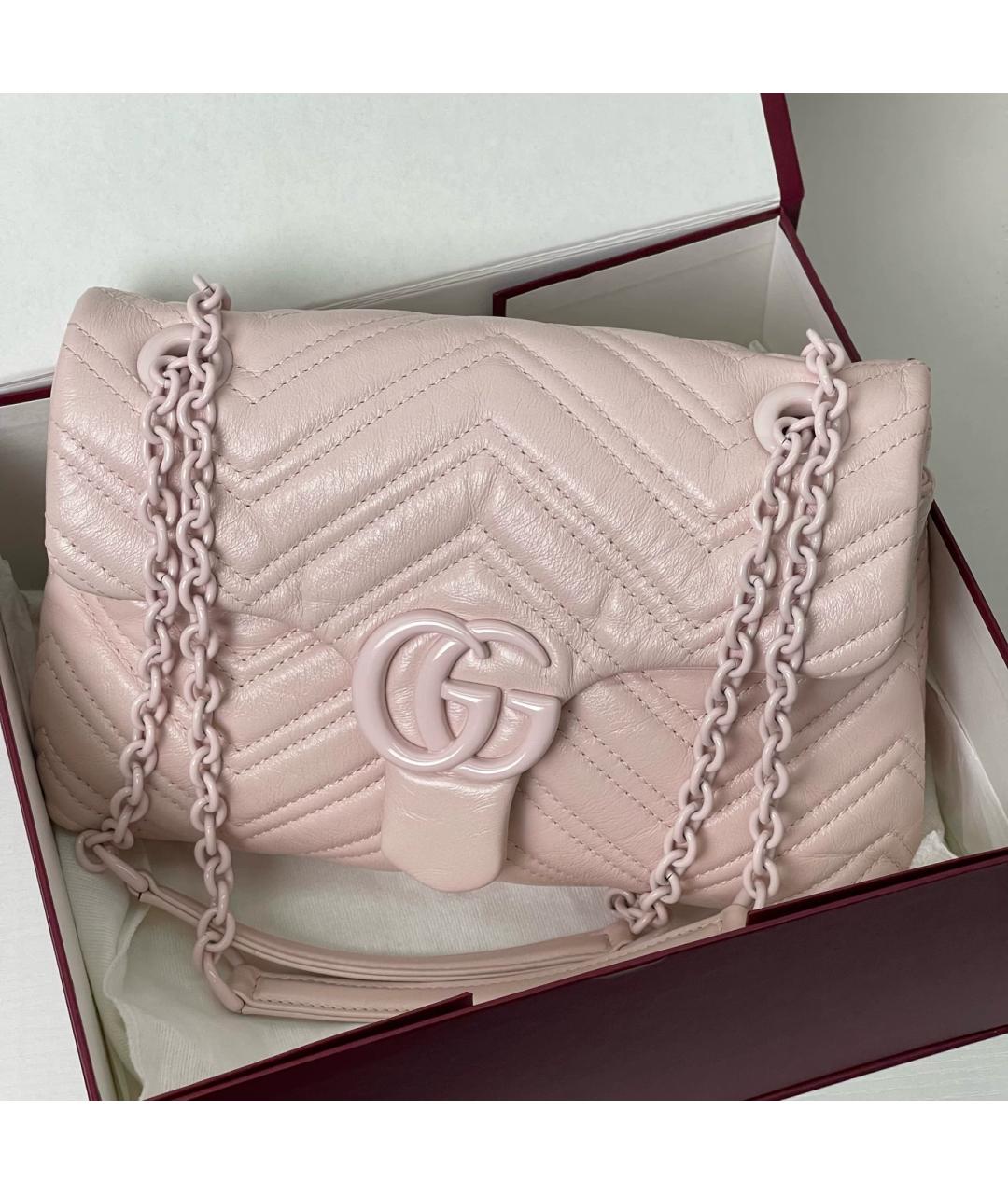 GUCCI Розовая кожаная сумка через плечо, фото 8