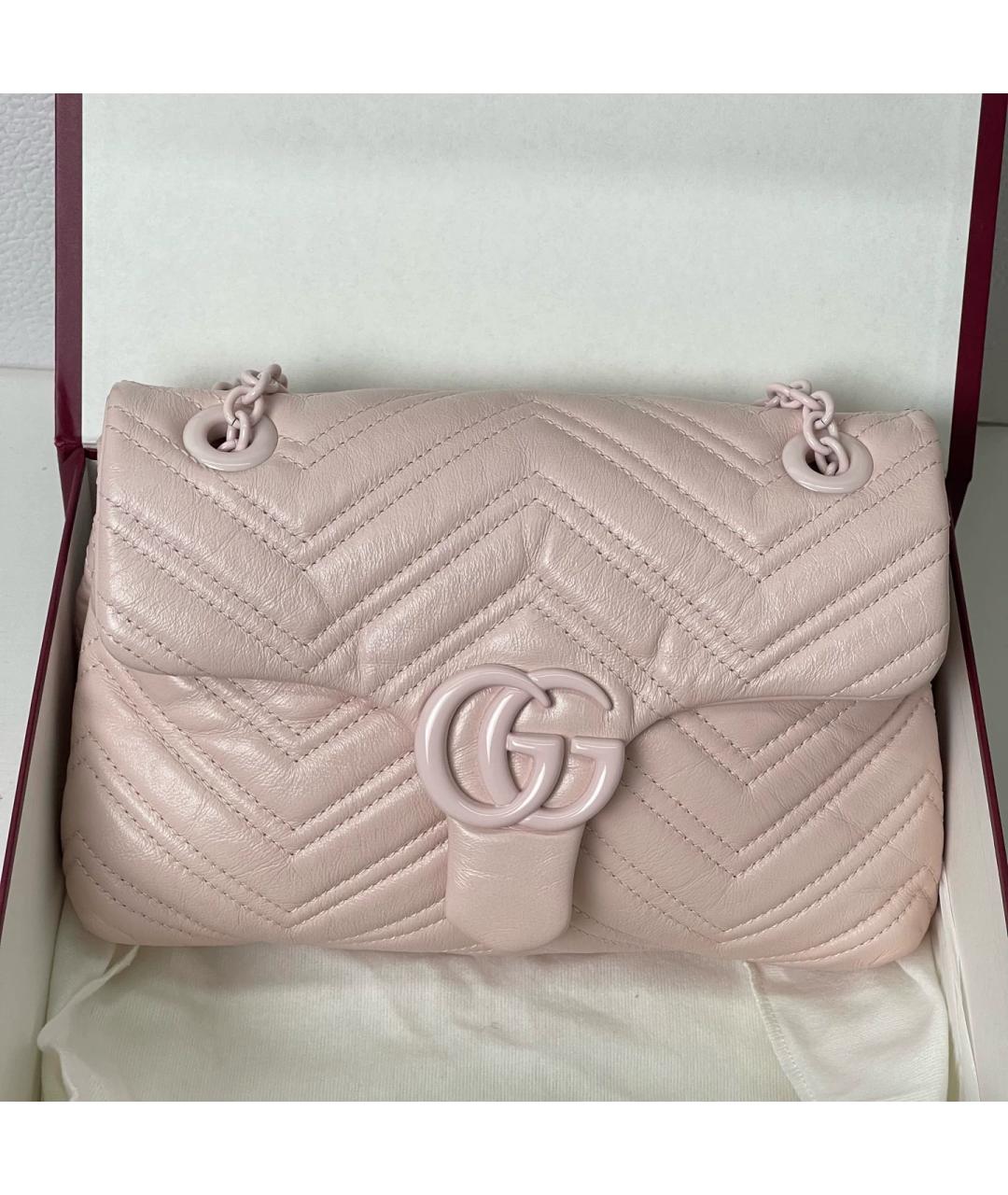 GUCCI Розовая кожаная сумка через плечо, фото 2