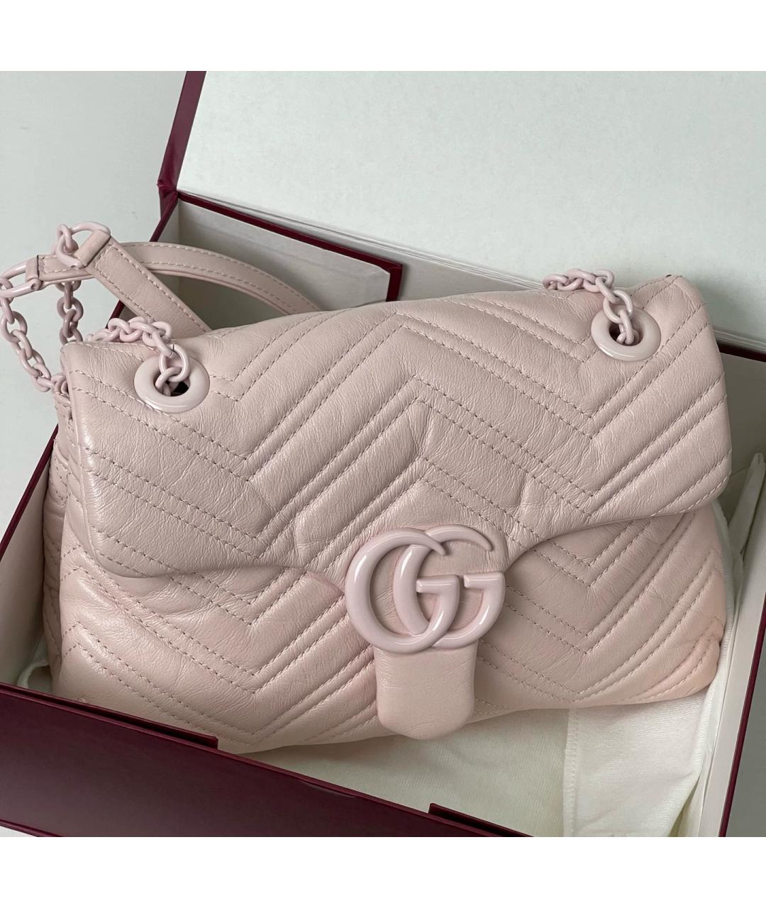 GUCCI Розовая кожаная сумка через плечо, фото 7