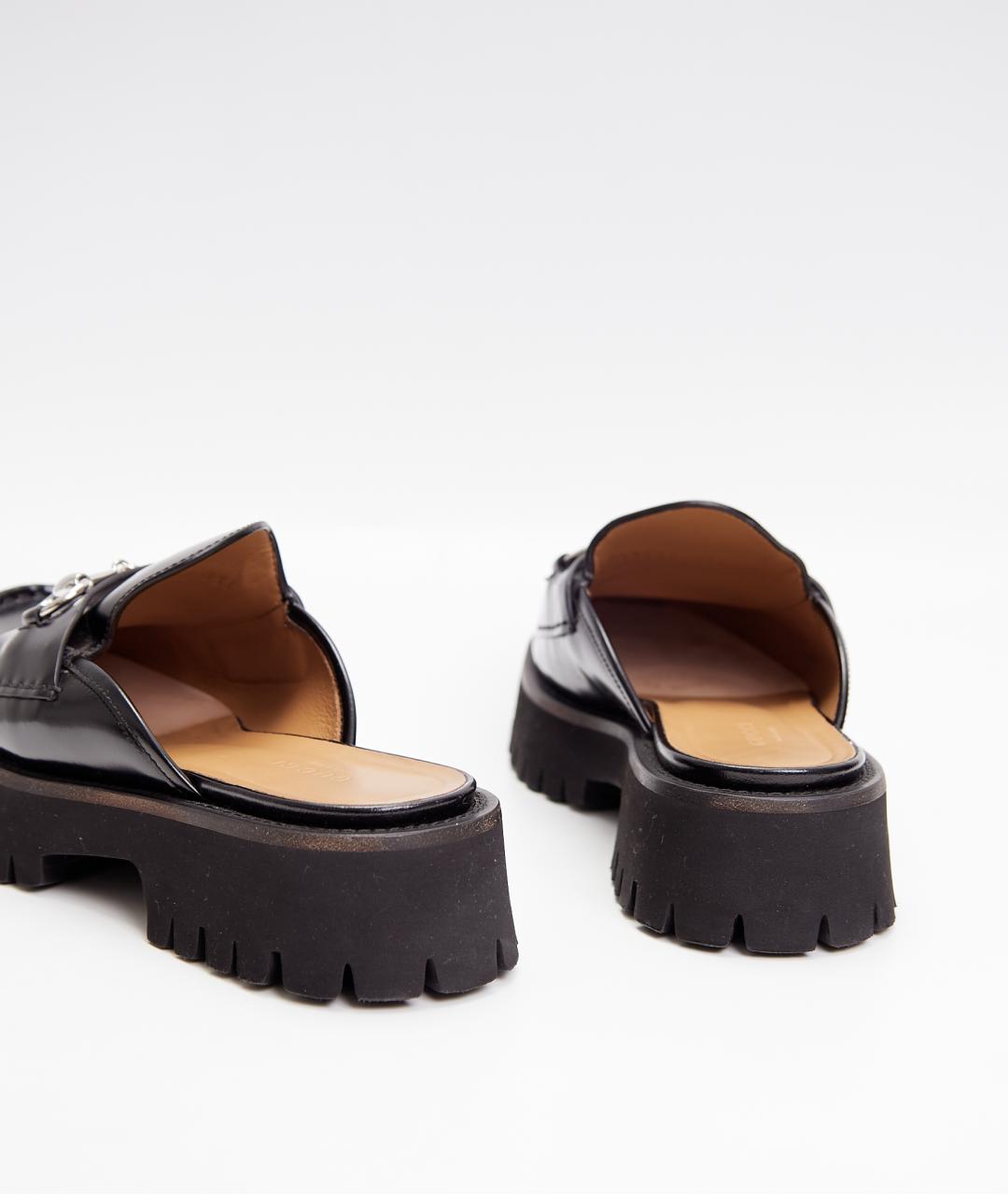 GUCCI Черные кожаные мюли, фото 3