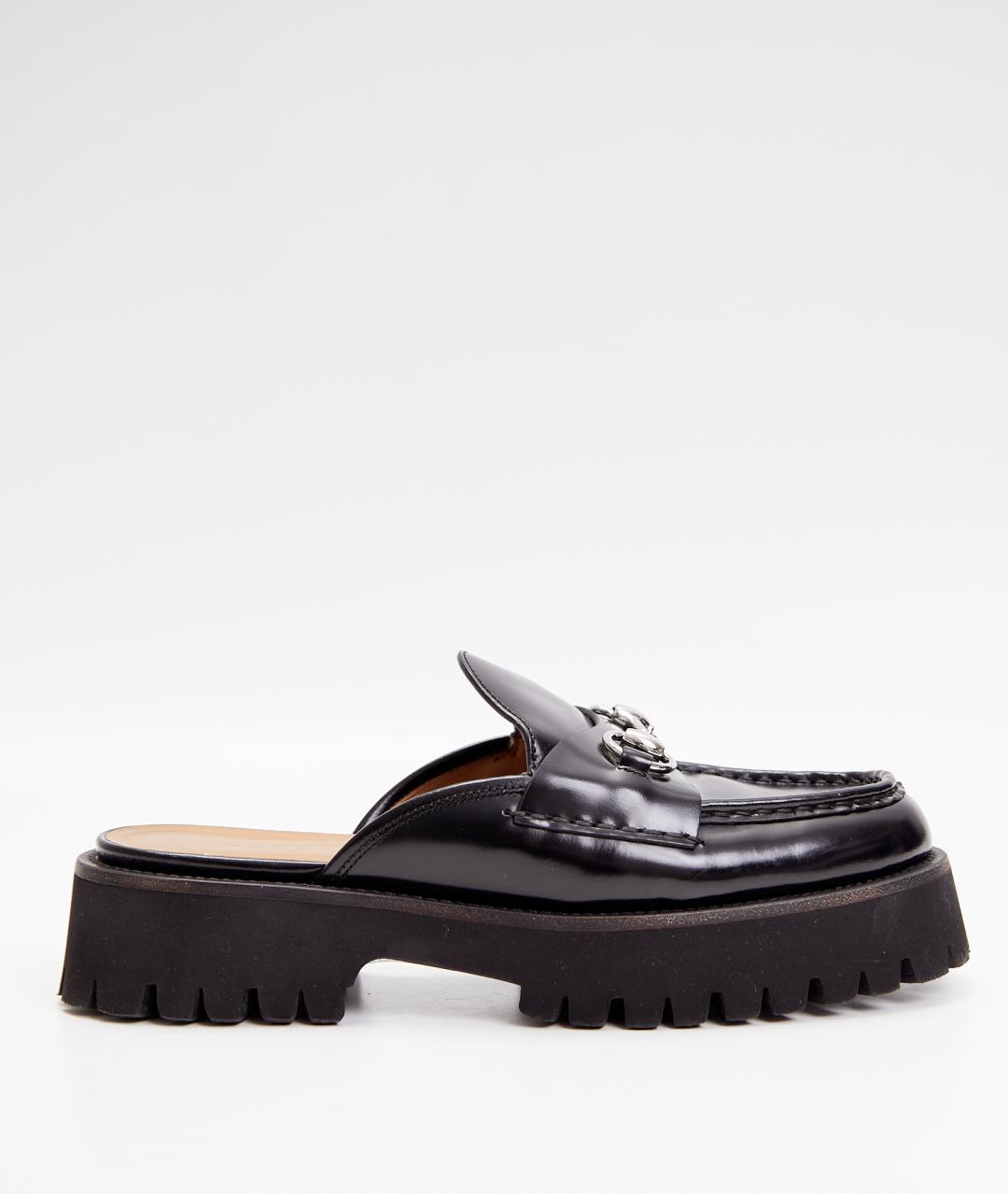 GUCCI Черные кожаные мюли, фото 5