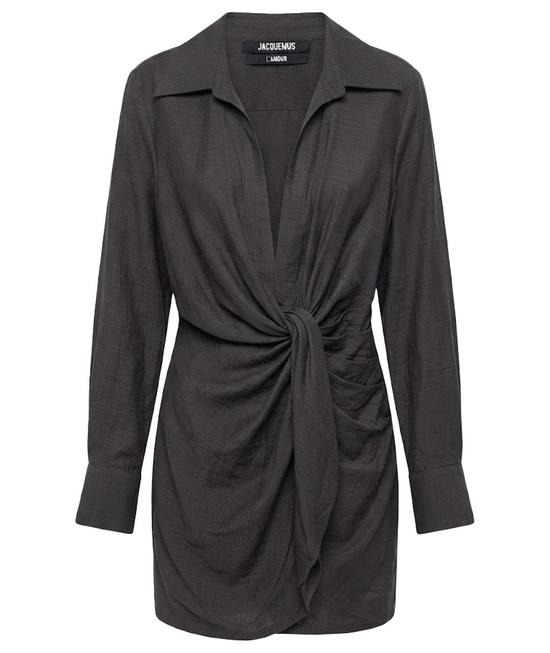 JACQUEMUS Черное вискозное повседневное платье, фото 1
