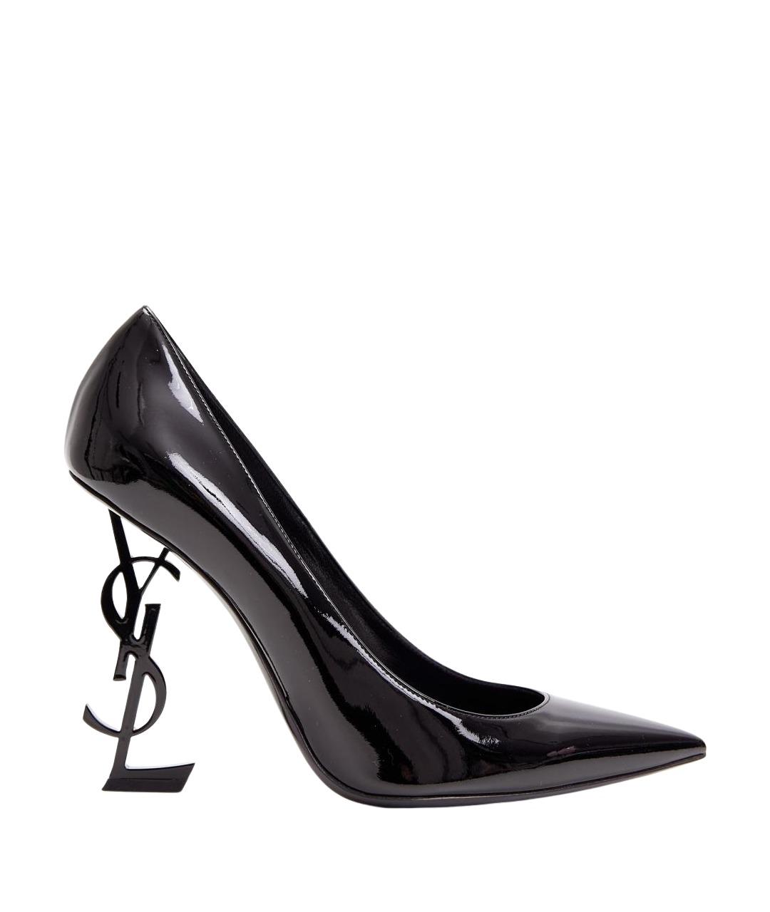 SAINT LAURENT Черные туфли из лакированной кожи, фото 1