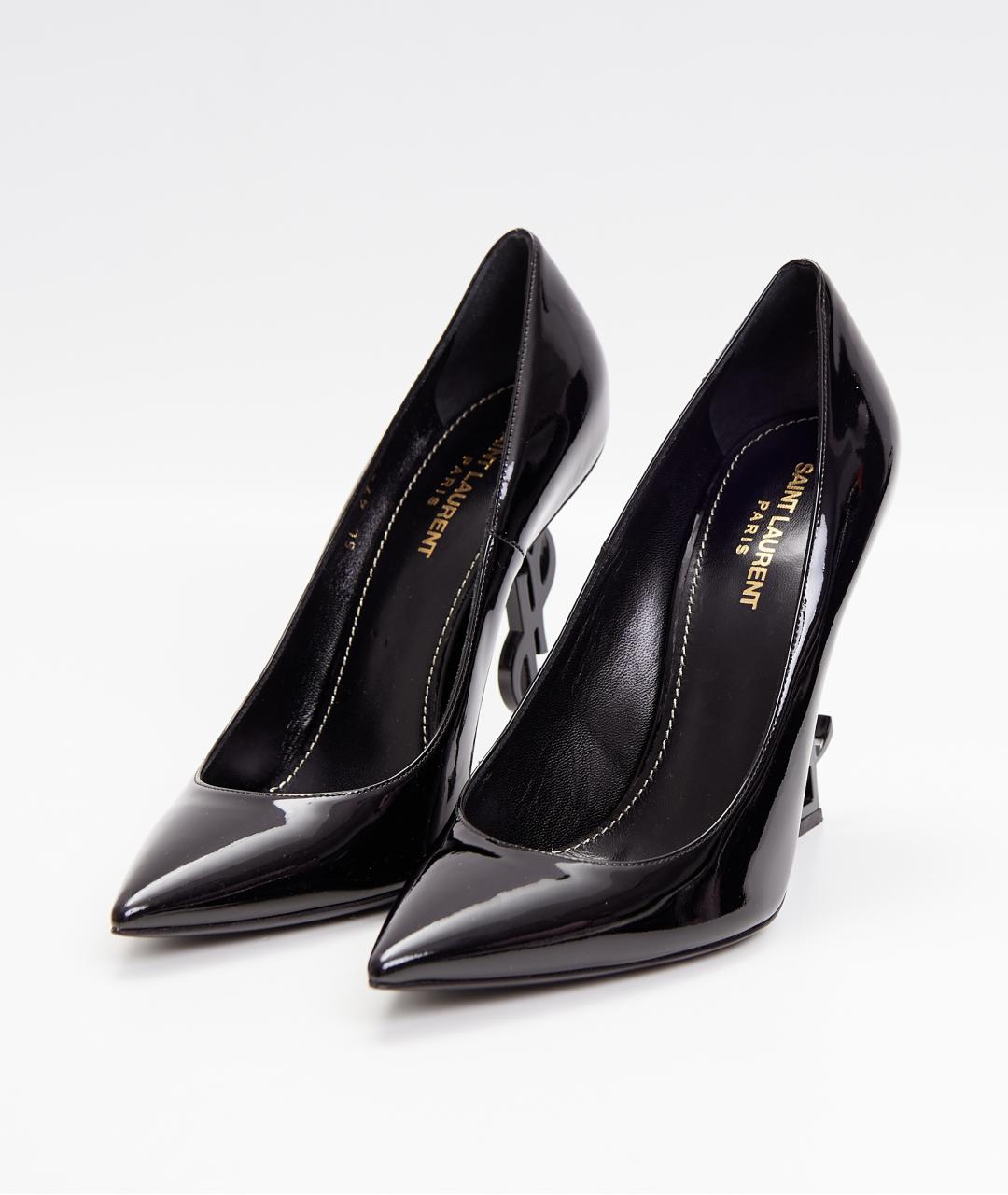 SAINT LAURENT Черные туфли из лакированной кожи, фото 2