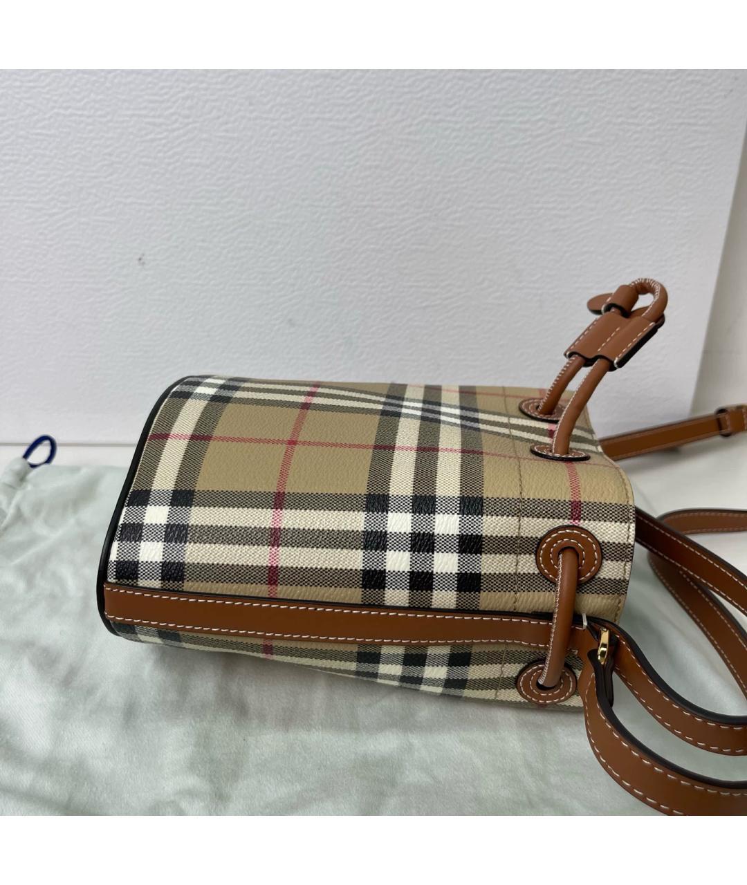 BURBERRY Бежевая тканевая сумка через плечо, фото 8