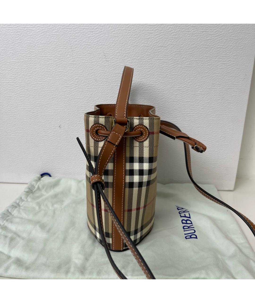 BURBERRY Бежевая тканевая сумка через плечо, фото 4