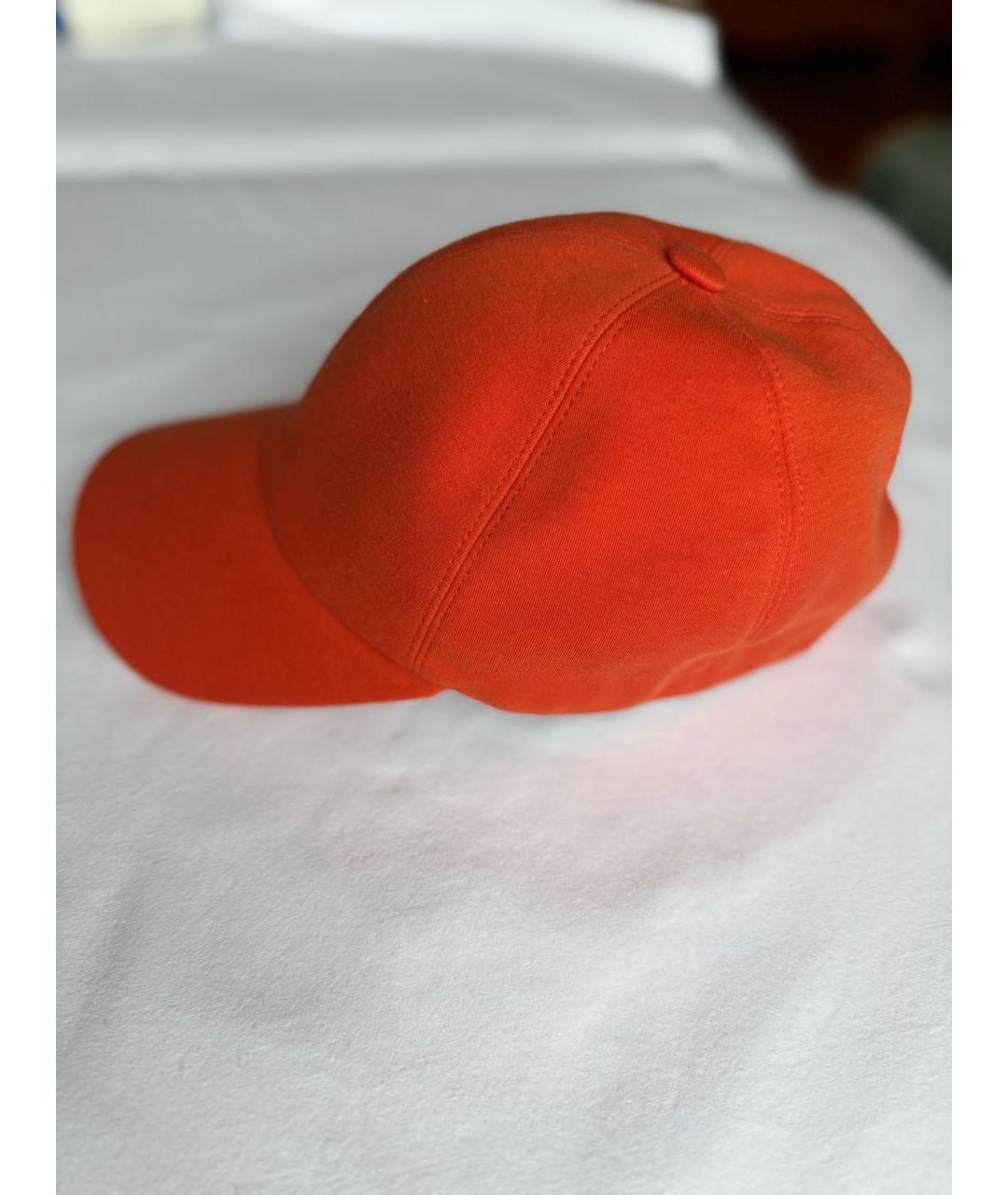 HERMES Оранжевая хлопковая кепка, фото 2