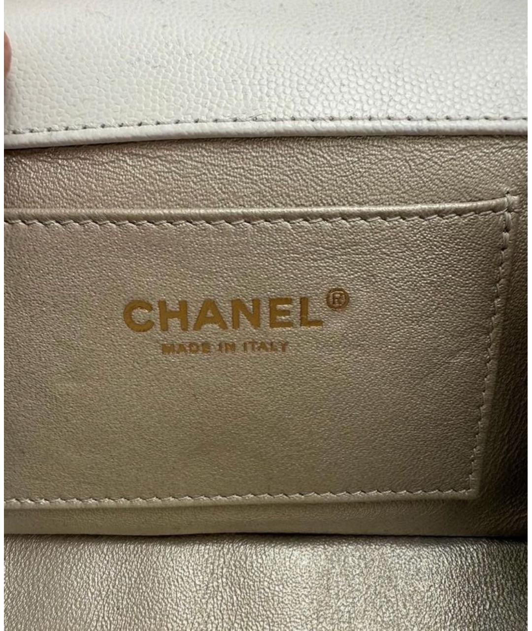 CHANEL Белая кожаная поясная сумка, фото 5