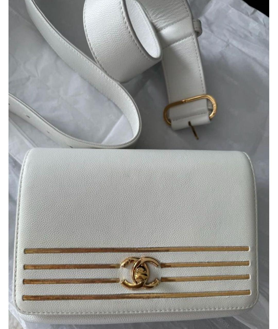 CHANEL Белая кожаная поясная сумка, фото 8