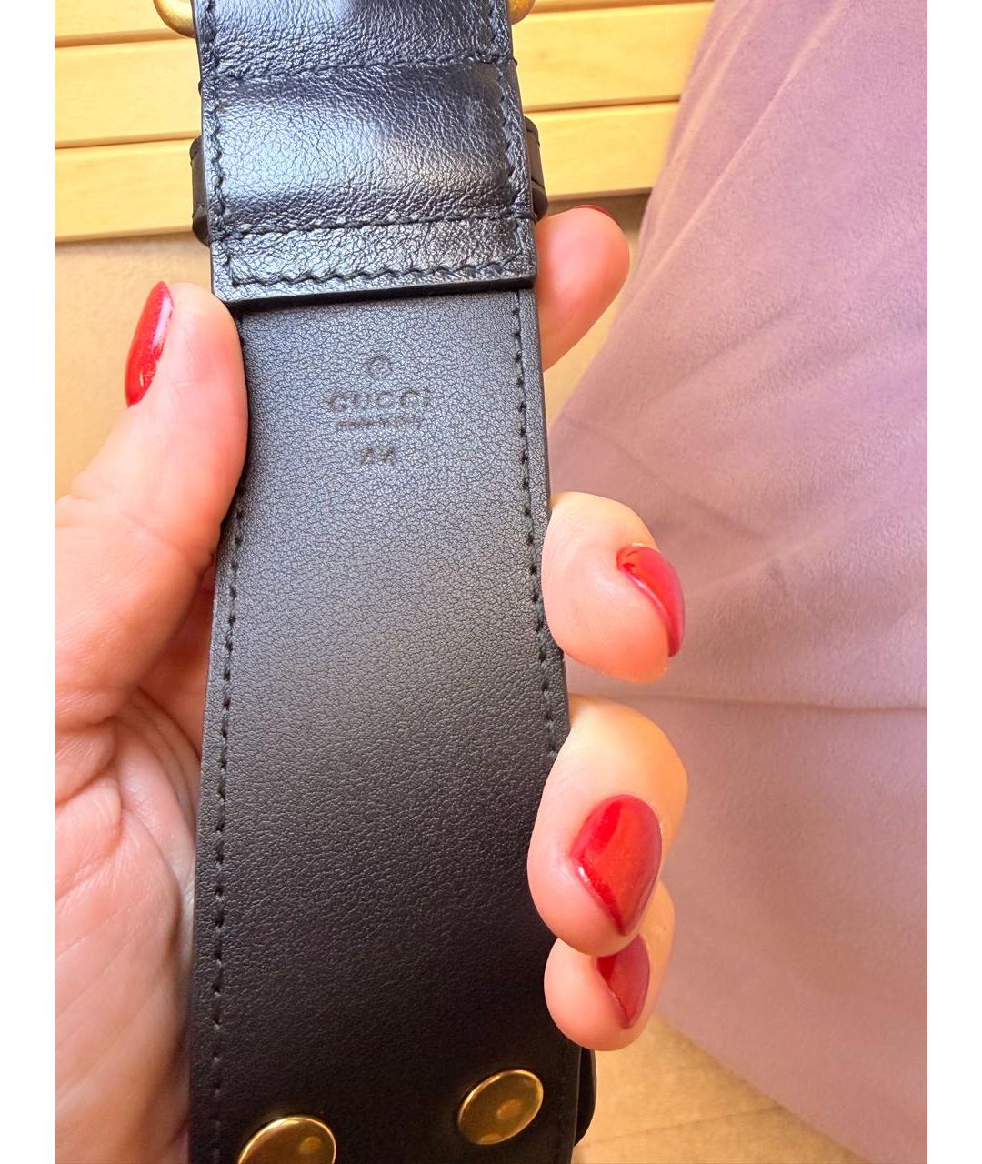 GUCCI Черный кожаный ремень, фото 3