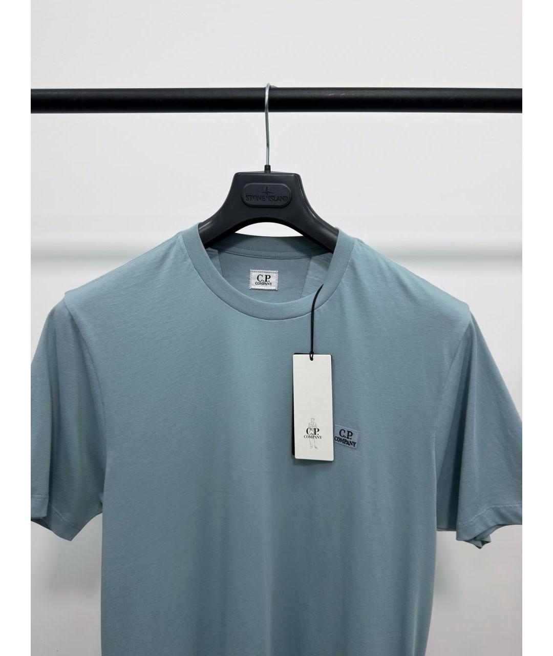 CP COMPANY Голубая хлопковая футболка, фото 3