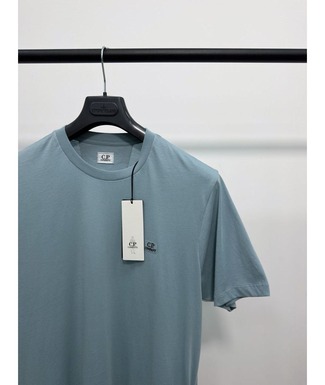 CP COMPANY Голубая хлопковая футболка, фото 2