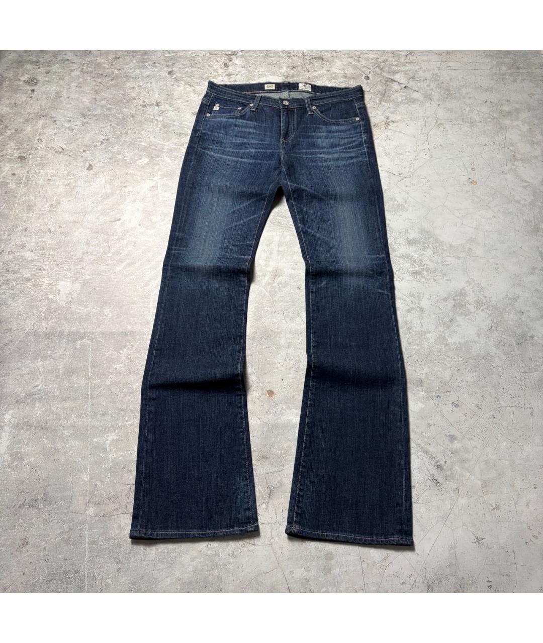 AG JEANS Темно-синие хлопко-полиэстеровые джинсы клеш, фото 8