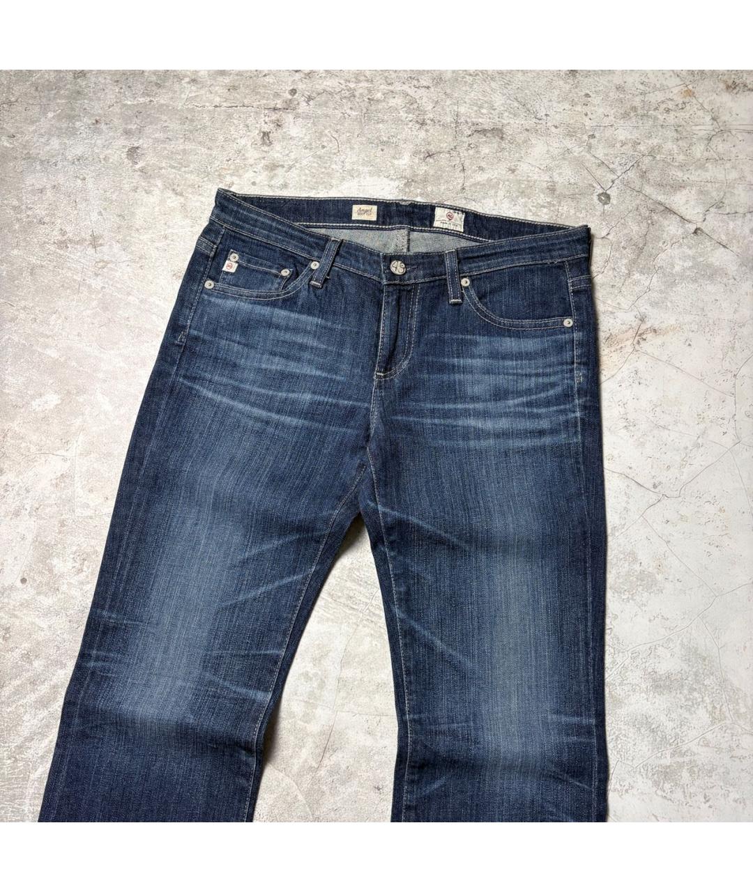AG JEANS Темно-синие хлопко-полиэстеровые джинсы клеш, фото 6