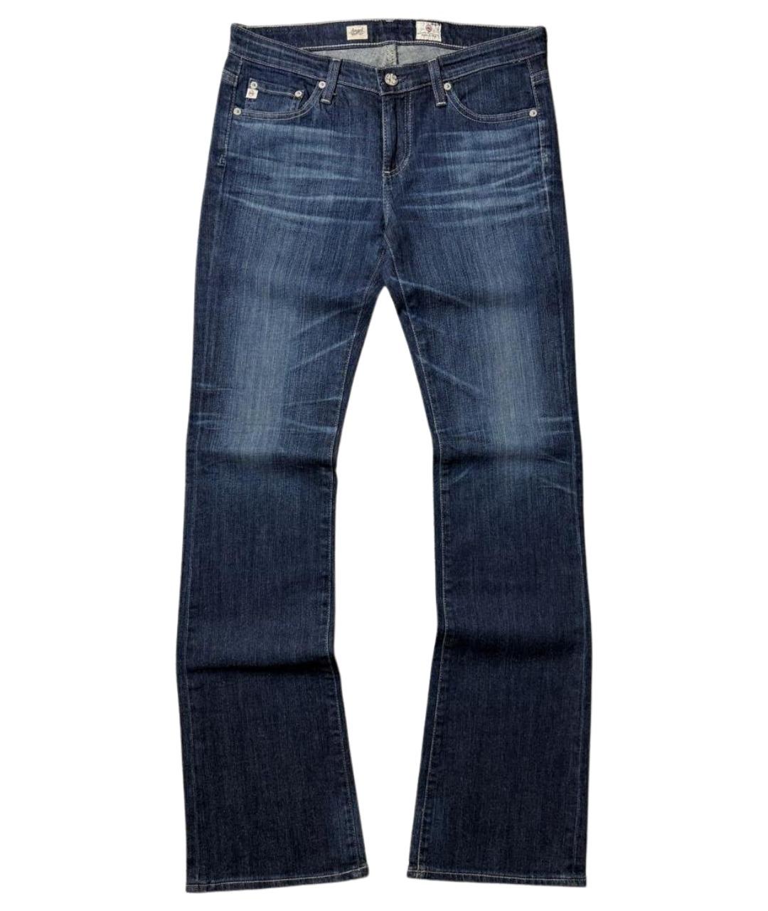 AG JEANS Темно-синие хлопко-полиэстеровые джинсы клеш, фото 1