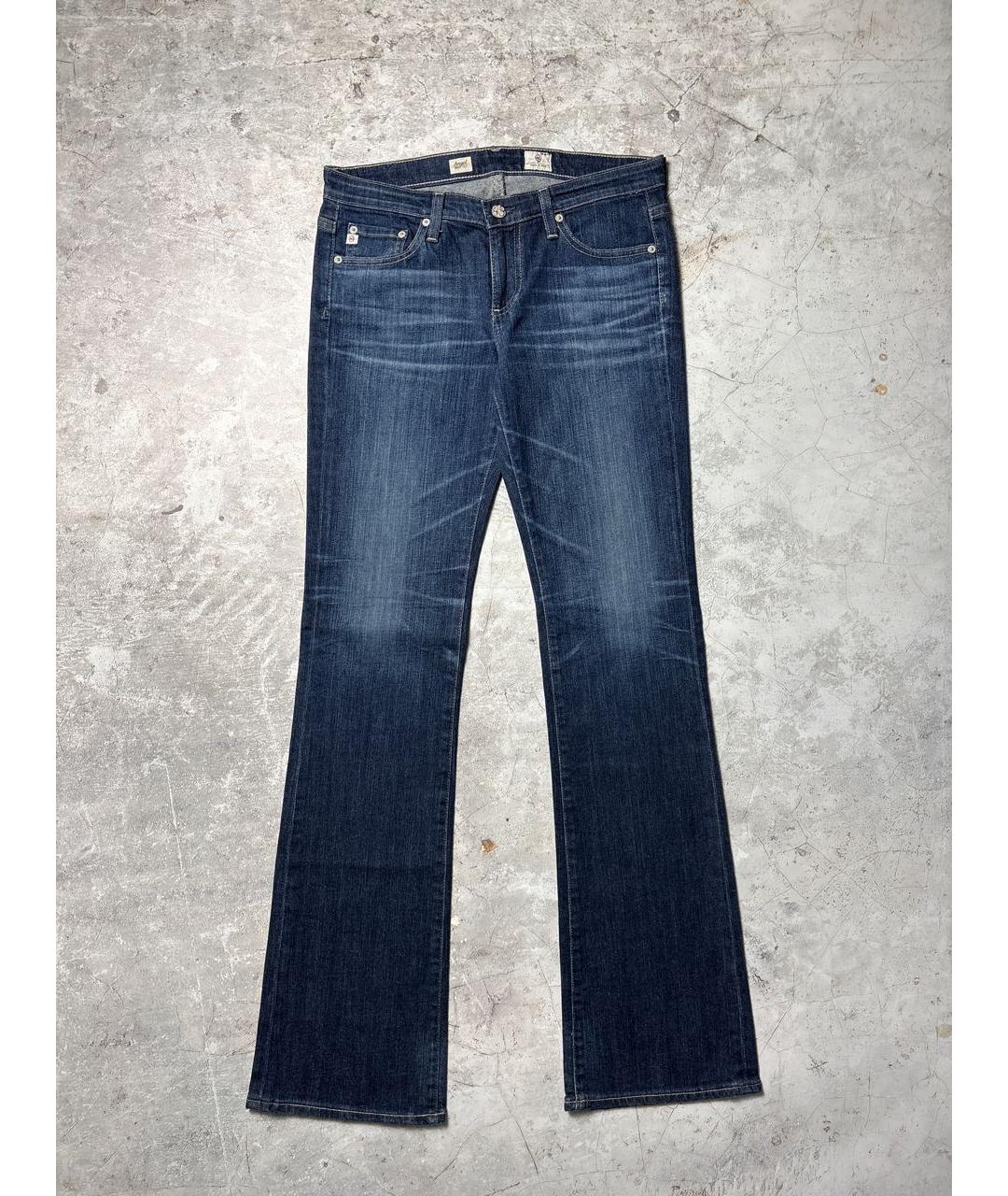 AG JEANS Темно-синие хлопко-полиэстеровые джинсы клеш, фото 4