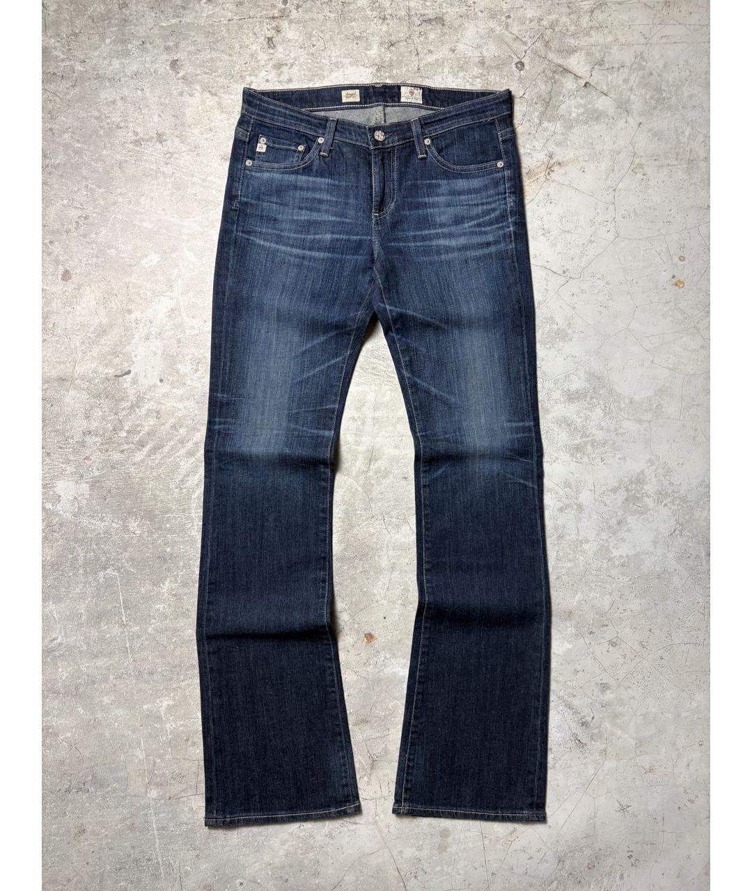 AG JEANS Темно-синие хлопко-полиэстеровые джинсы клеш, фото 9