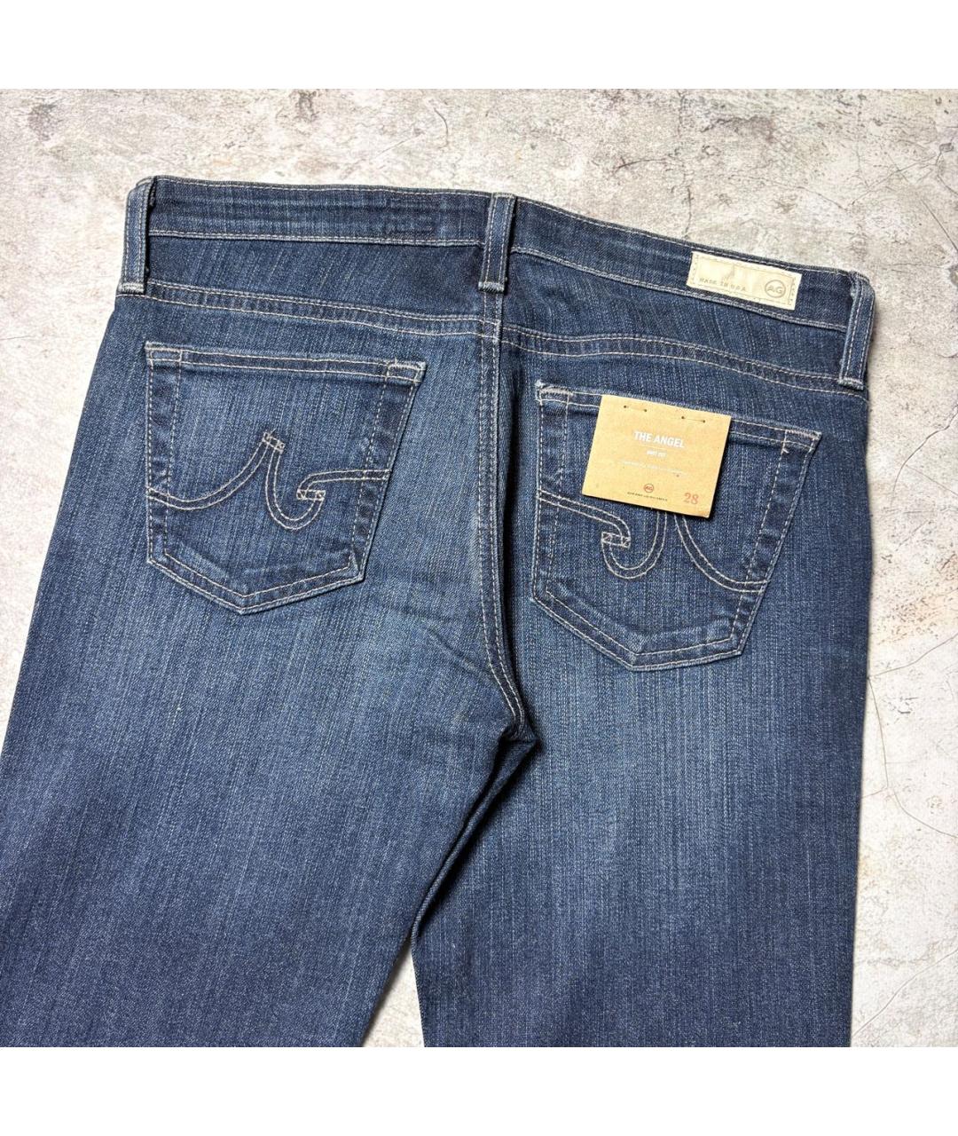 AG JEANS Темно-синие хлопко-полиэстеровые джинсы клеш, фото 5