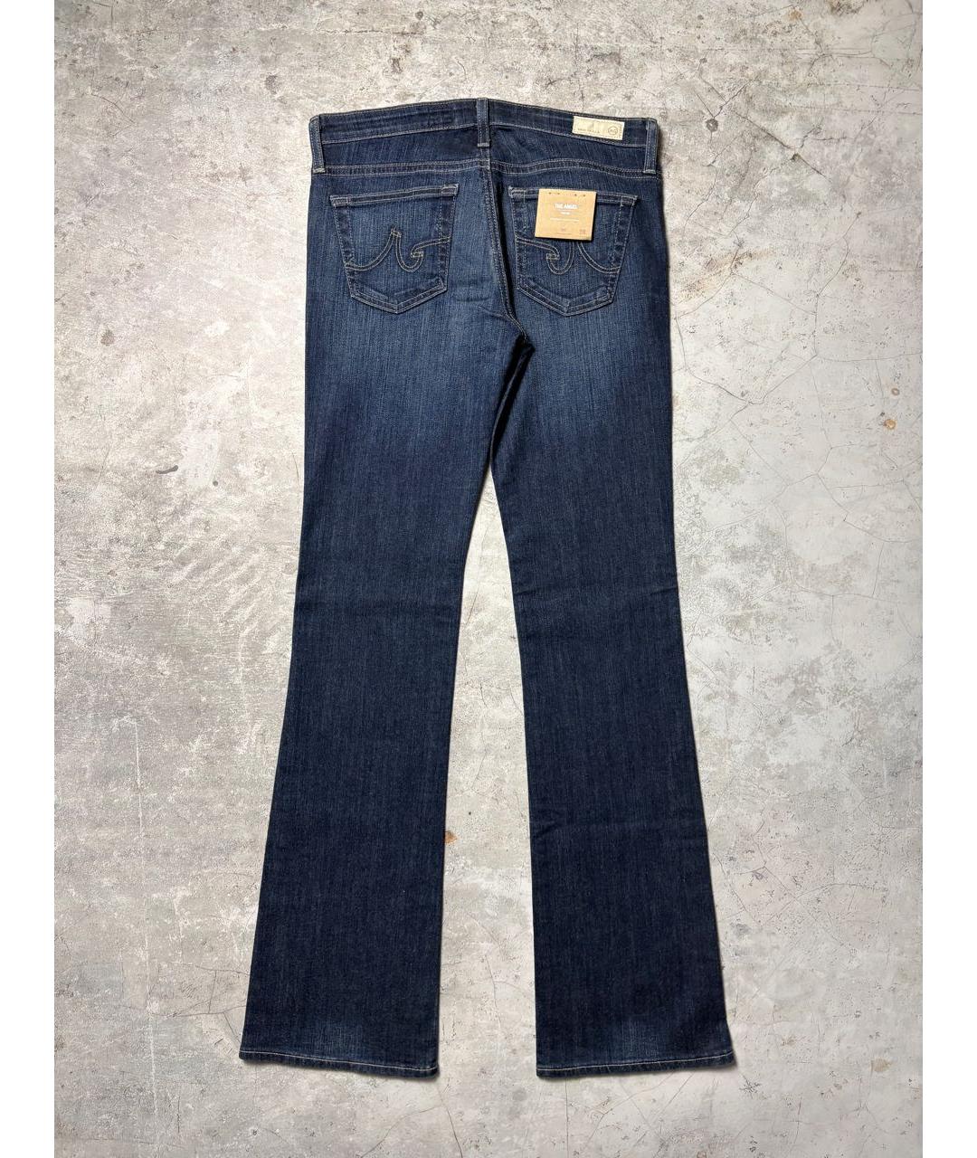 AG JEANS Темно-синие хлопко-полиэстеровые джинсы клеш, фото 2