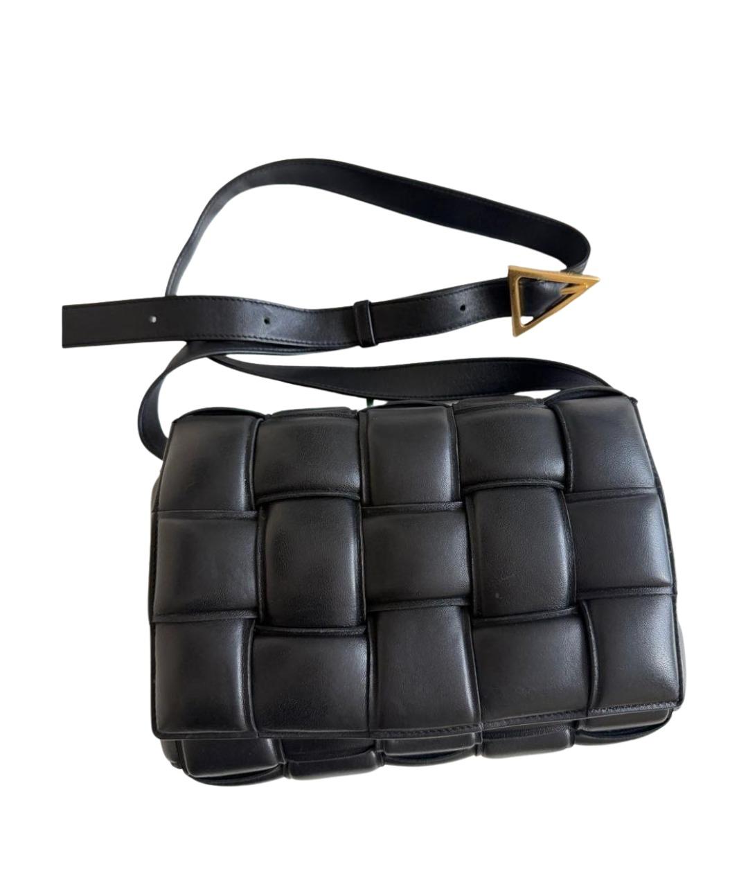 BOTTEGA VENETA Черная кожаная сумка через плечо, фото 1