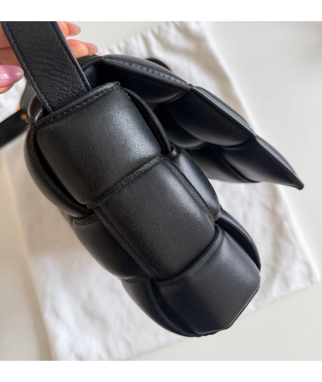 BOTTEGA VENETA Черная кожаная сумка через плечо, фото 3