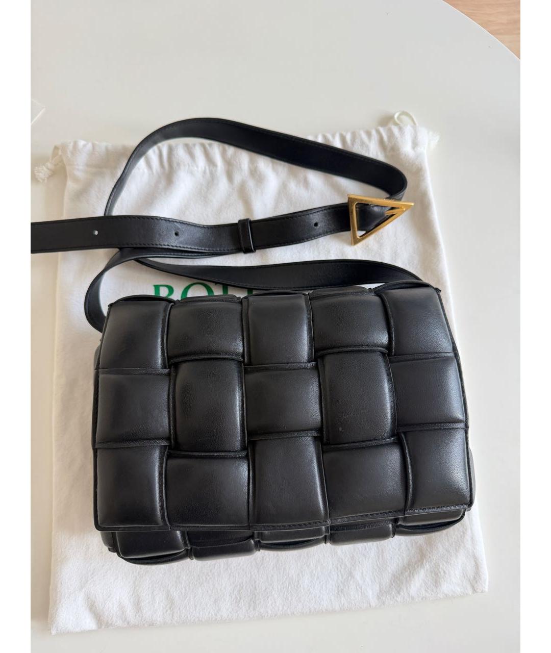 BOTTEGA VENETA Черная кожаная сумка через плечо, фото 9