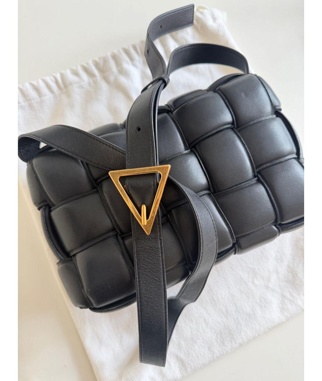 BOTTEGA VENETA Черная кожаная сумка через плечо, фото 8