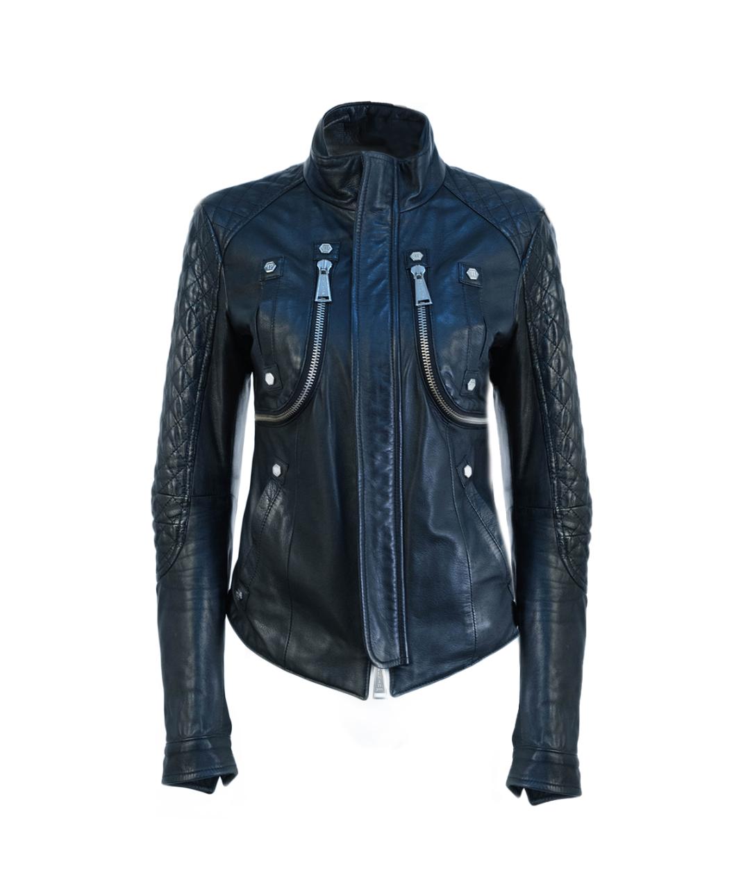 PHILIPP PLEIN Черная кожаная куртка, фото 7