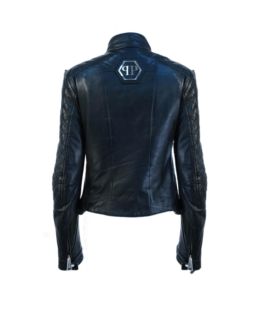 PHILIPP PLEIN Черная кожаная куртка, фото 2