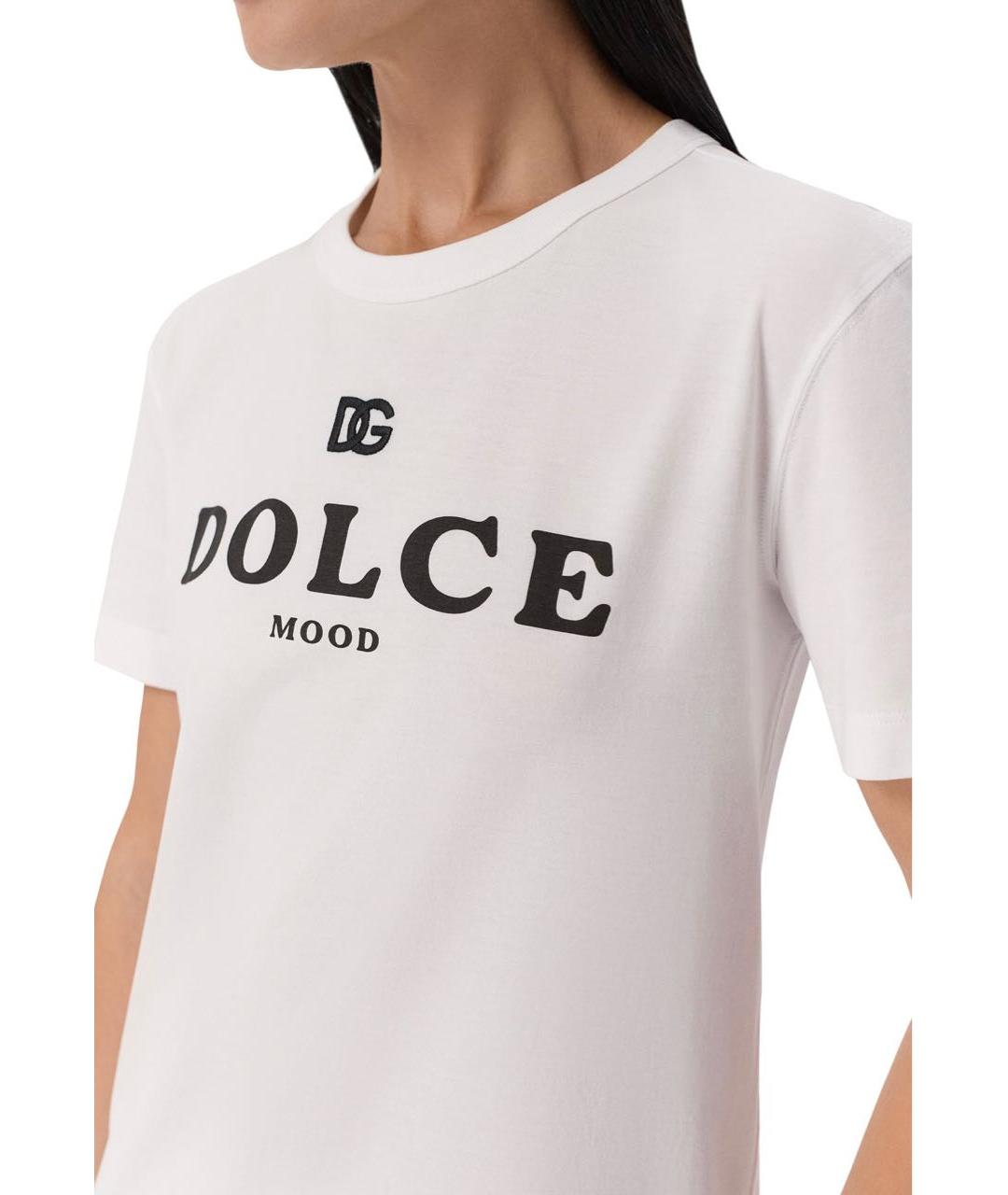 DOLCE&GABBANA Белая хлопковая футболка, фото 4