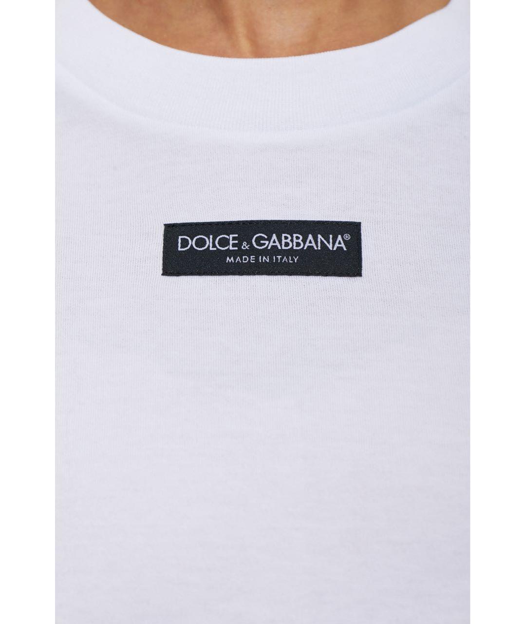 DOLCE&GABBANA Белая хлопковая футболка, фото 4