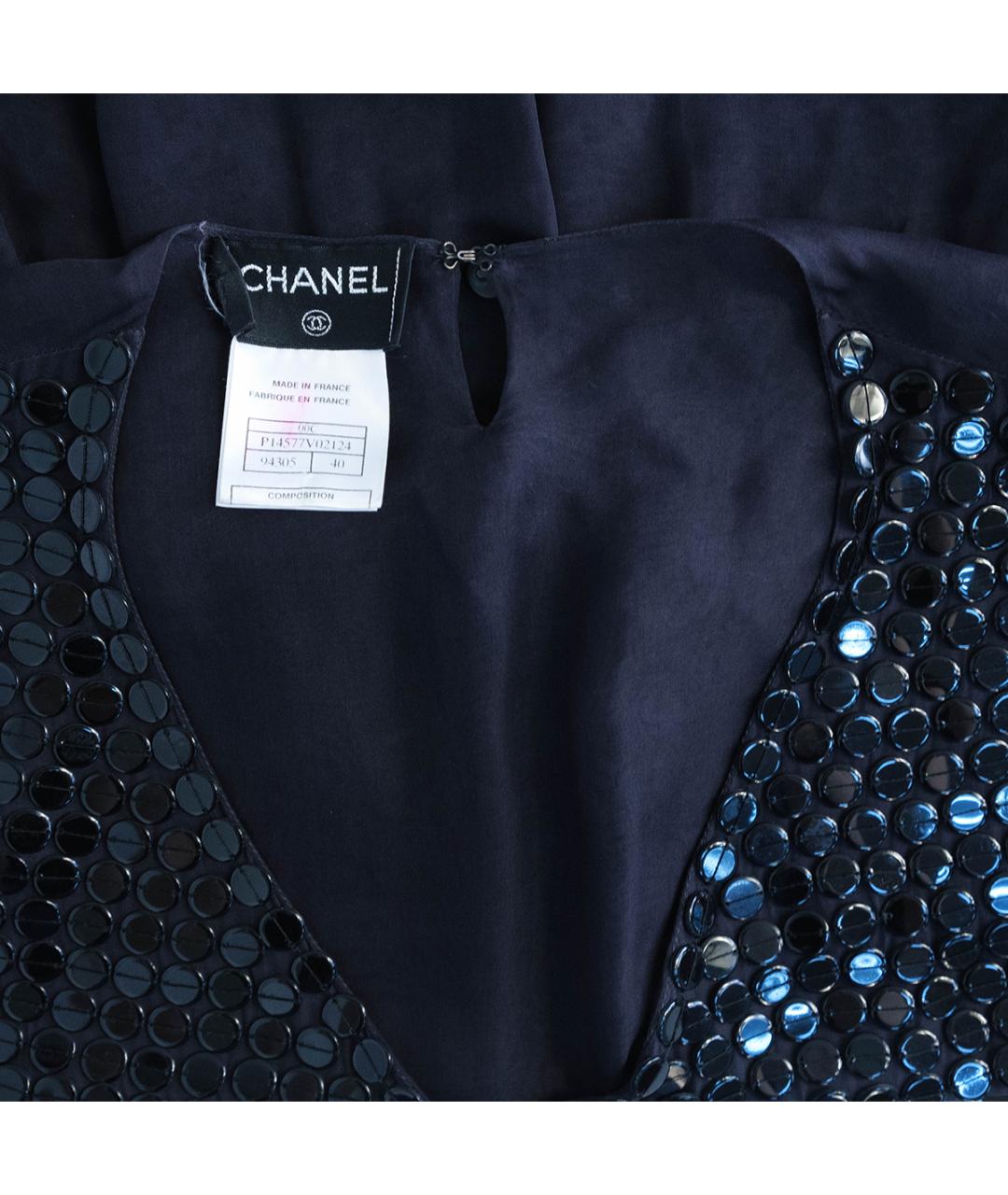 CHANEL Черная шелковая блузы, фото 3