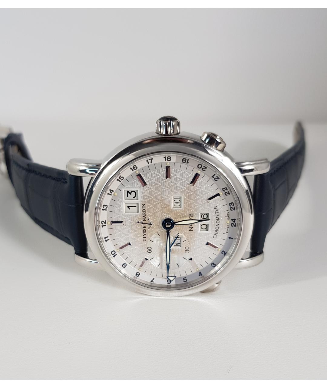 Ulysse Nardin Серебряные платиновые часы, фото 3