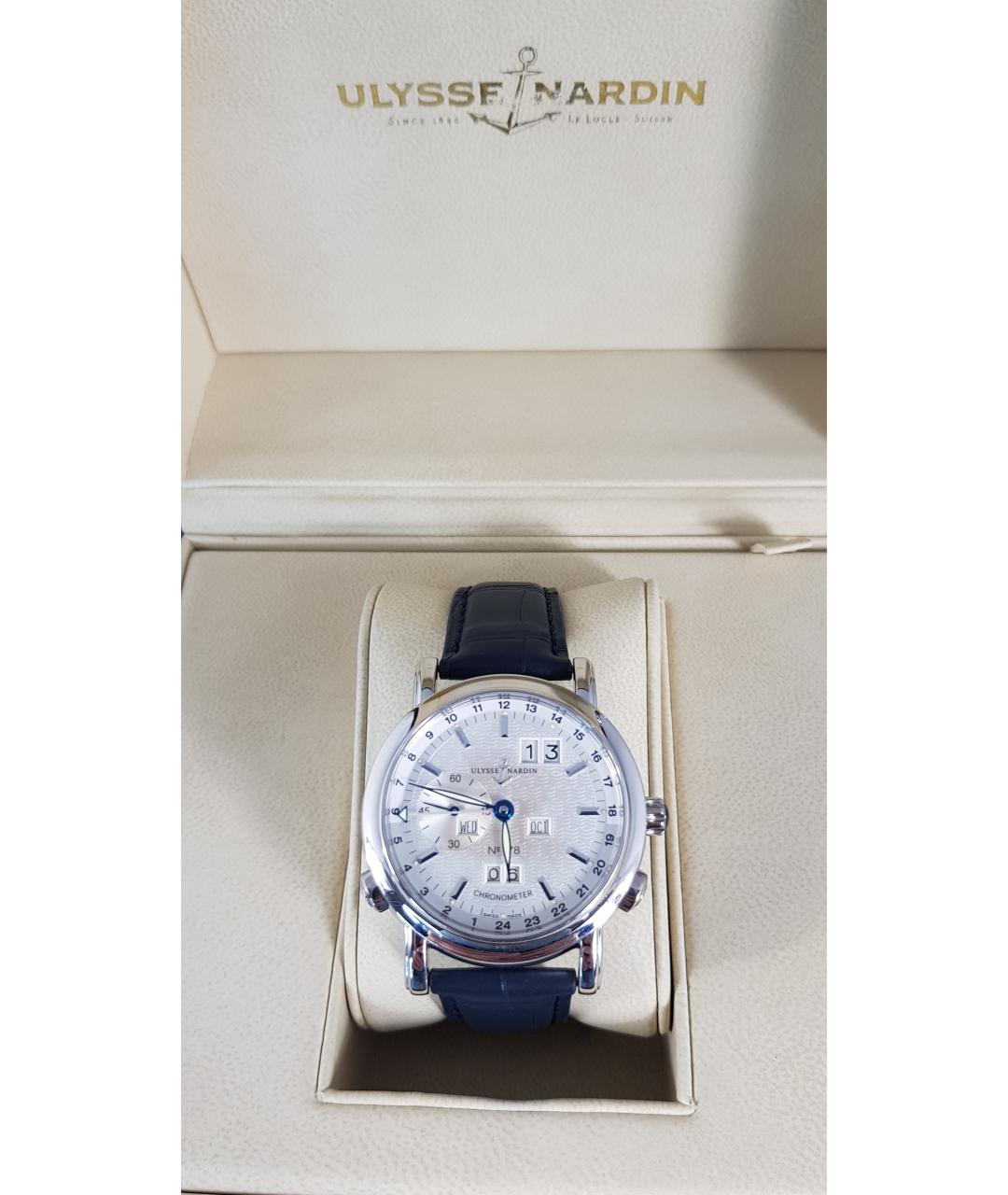 Ulysse Nardin Серебряные платиновые часы, фото 2