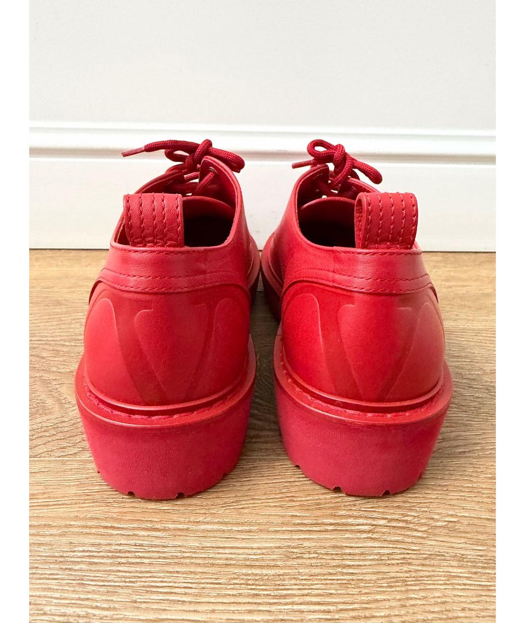 VALENTINO Красные кожаные кроссовки, фото 4