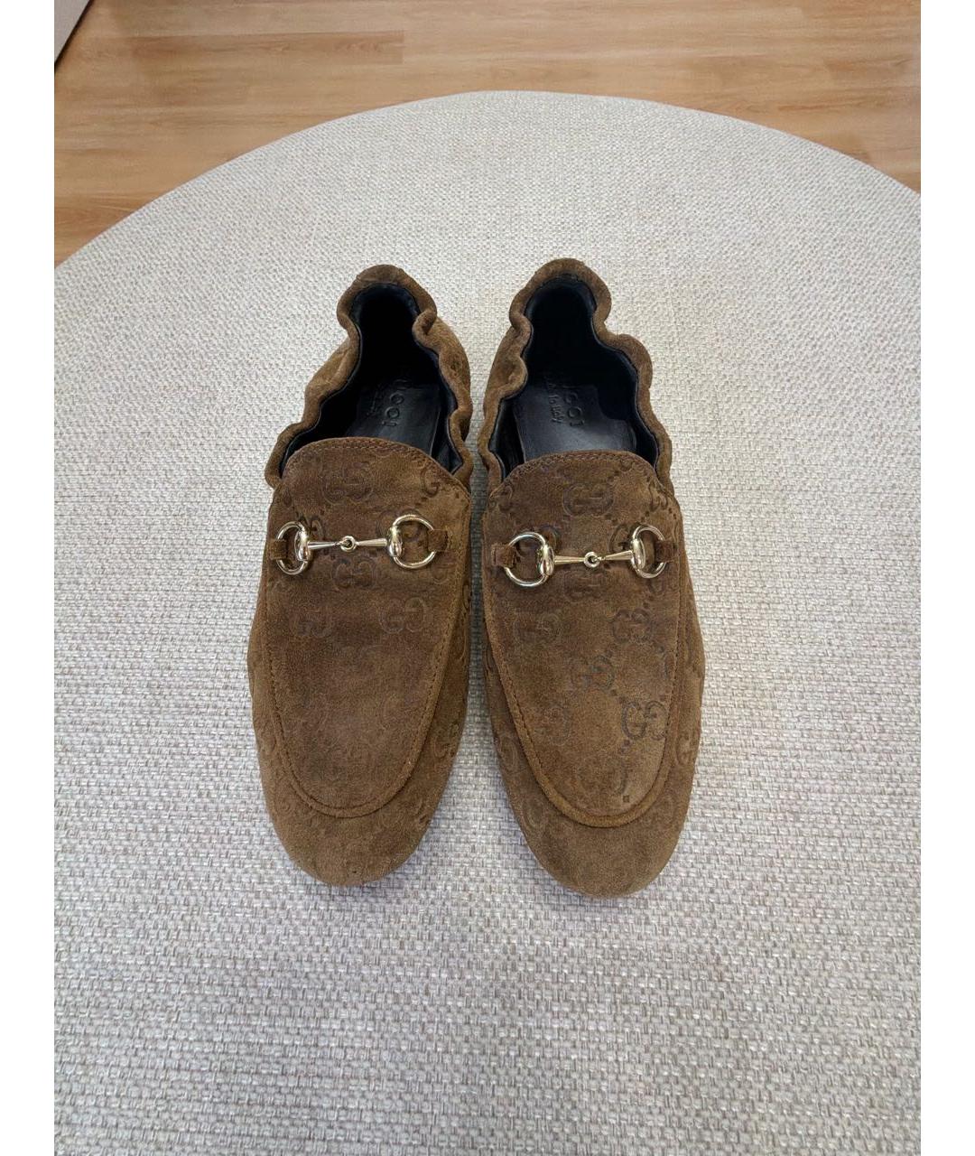 GUCCI Коричневые замшевые лоферы, фото 2