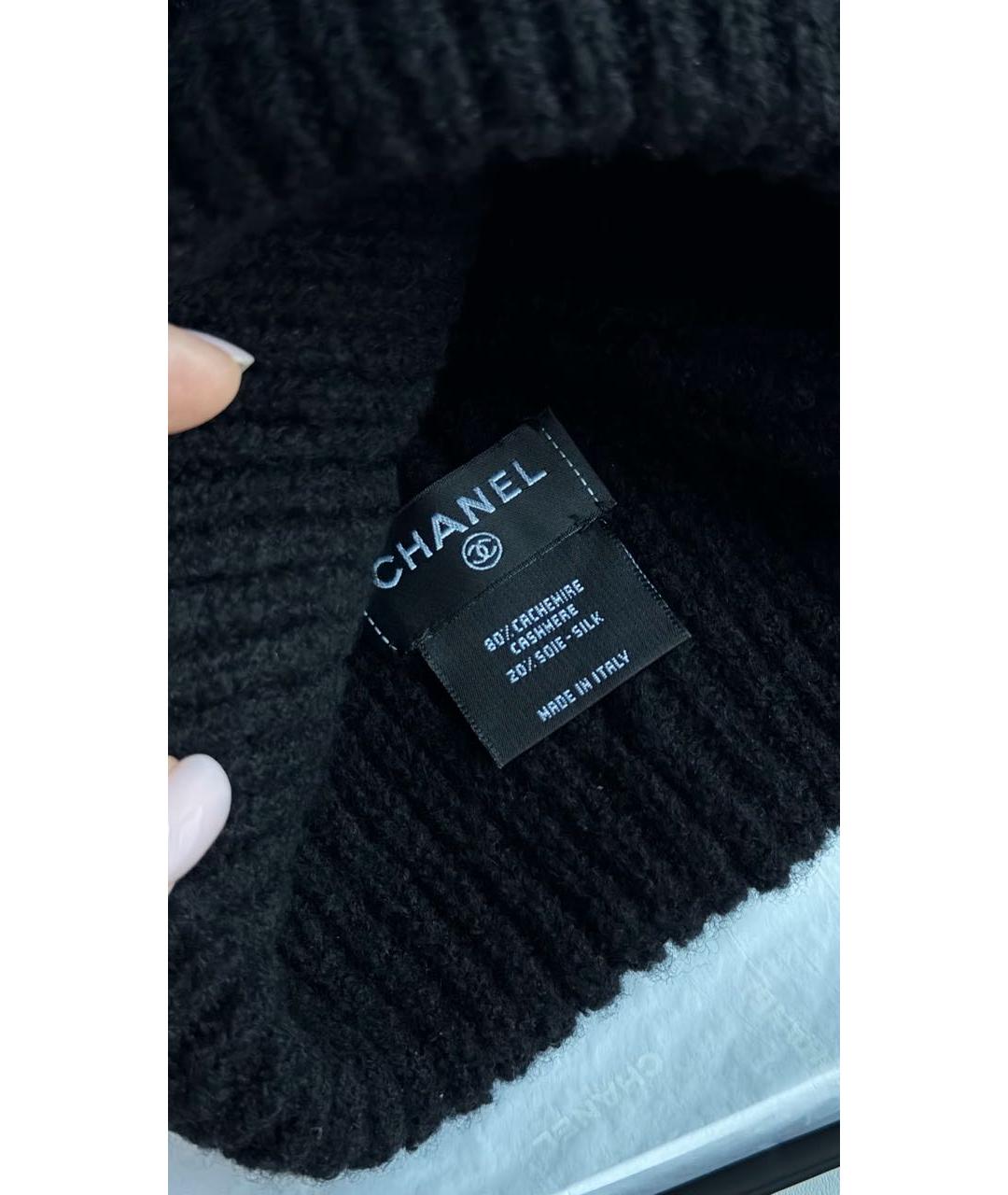 CHANEL Черная кашемировая шапка, фото 3