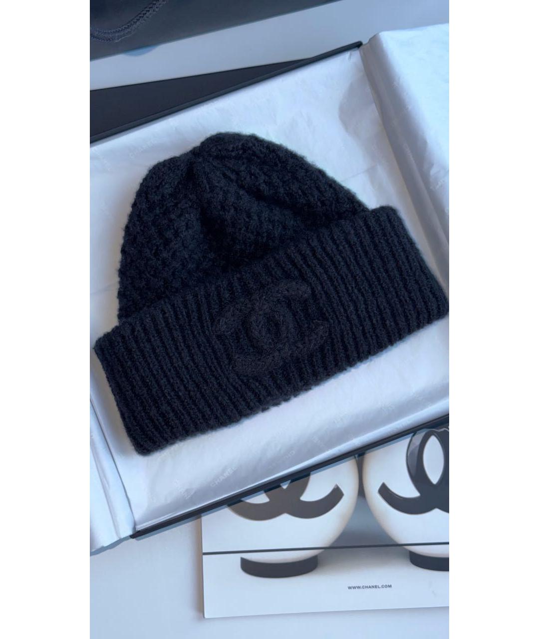 CHANEL Черная кашемировая шапка, фото 4