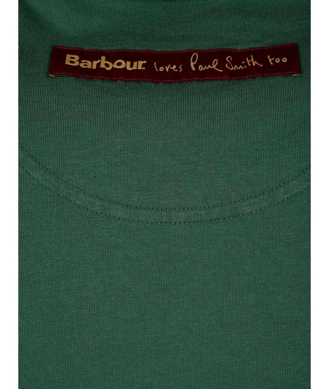 BARBOUR Зеленая хлопковая футболка, фото 3