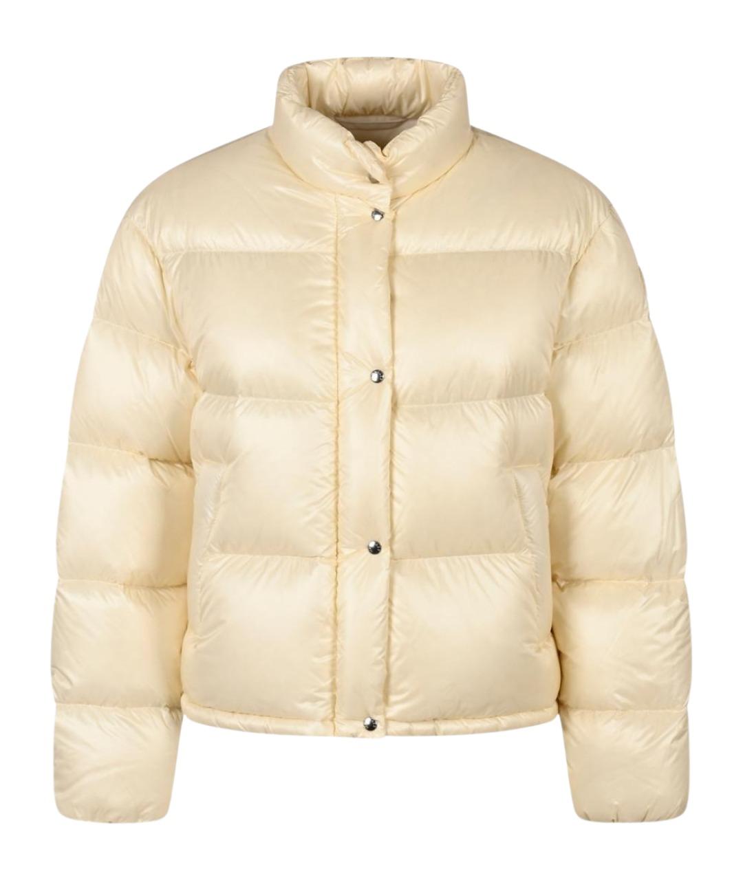 MONCLER Бежевый синтетический пуховик, фото 1