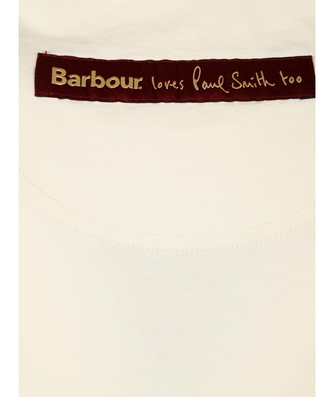 BARBOUR Белая хлопковая футболка, фото 3