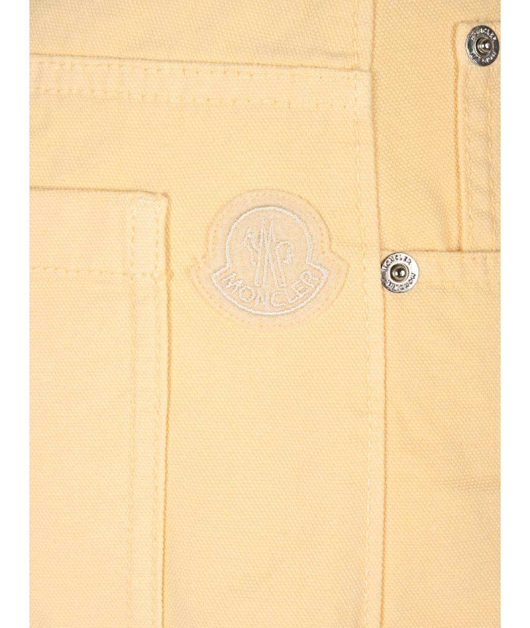 MONCLER Бежевые хлопковые прямые брюки, фото 3