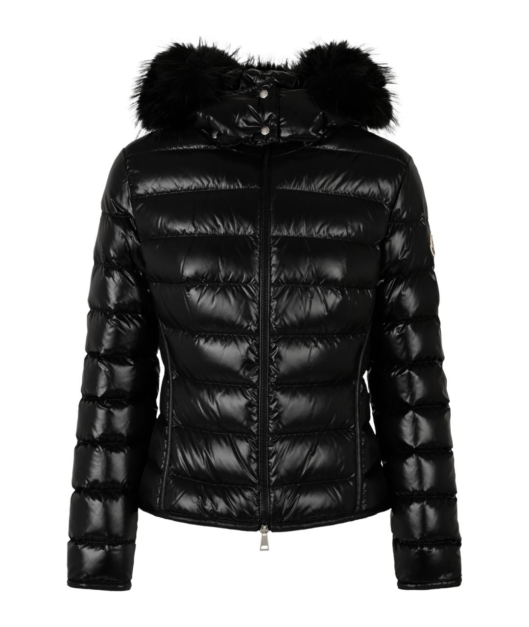 MONCLER Черный синтетический пуховик, фото 1