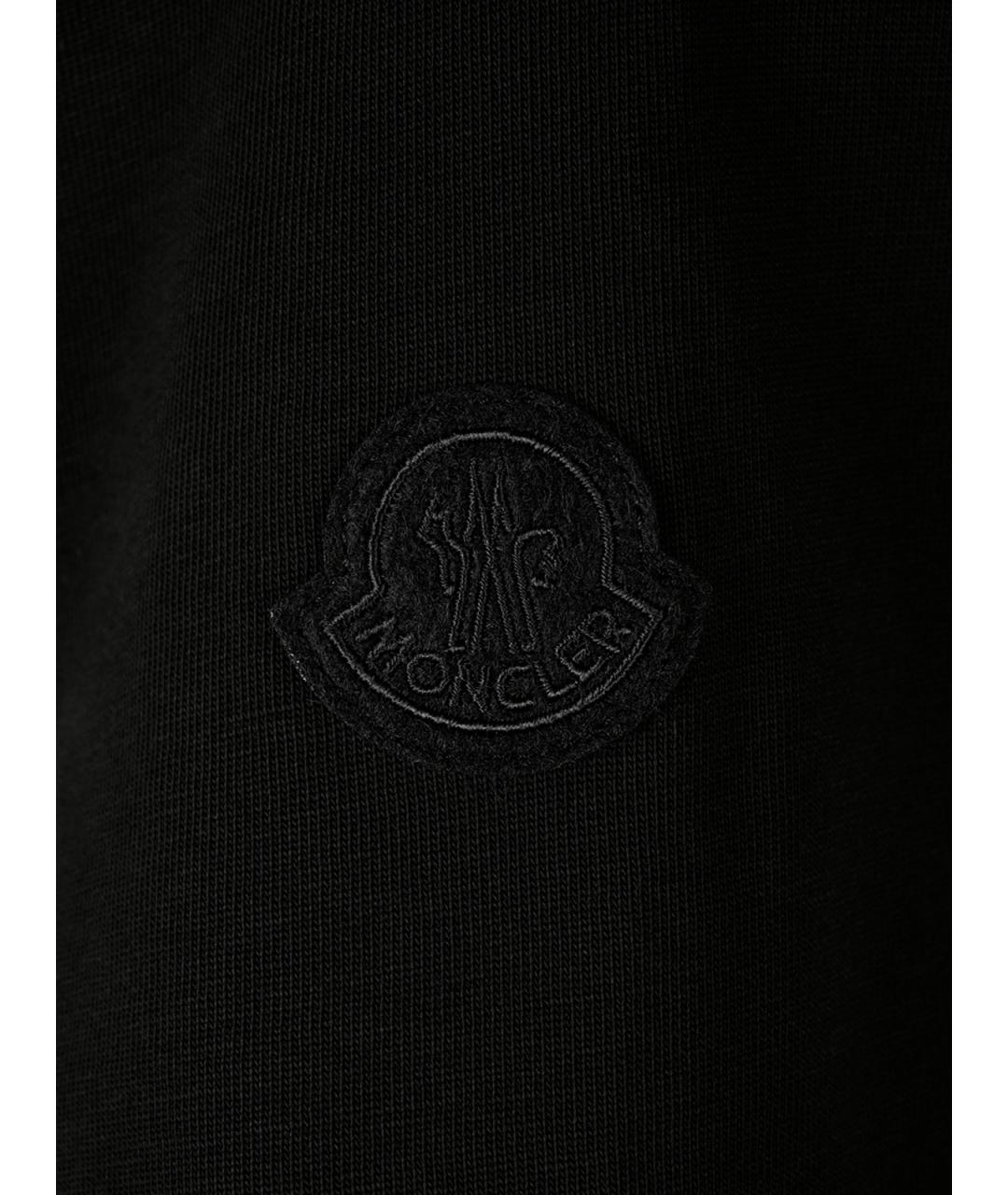 MONCLER Черная хлопковая футболка, фото 3