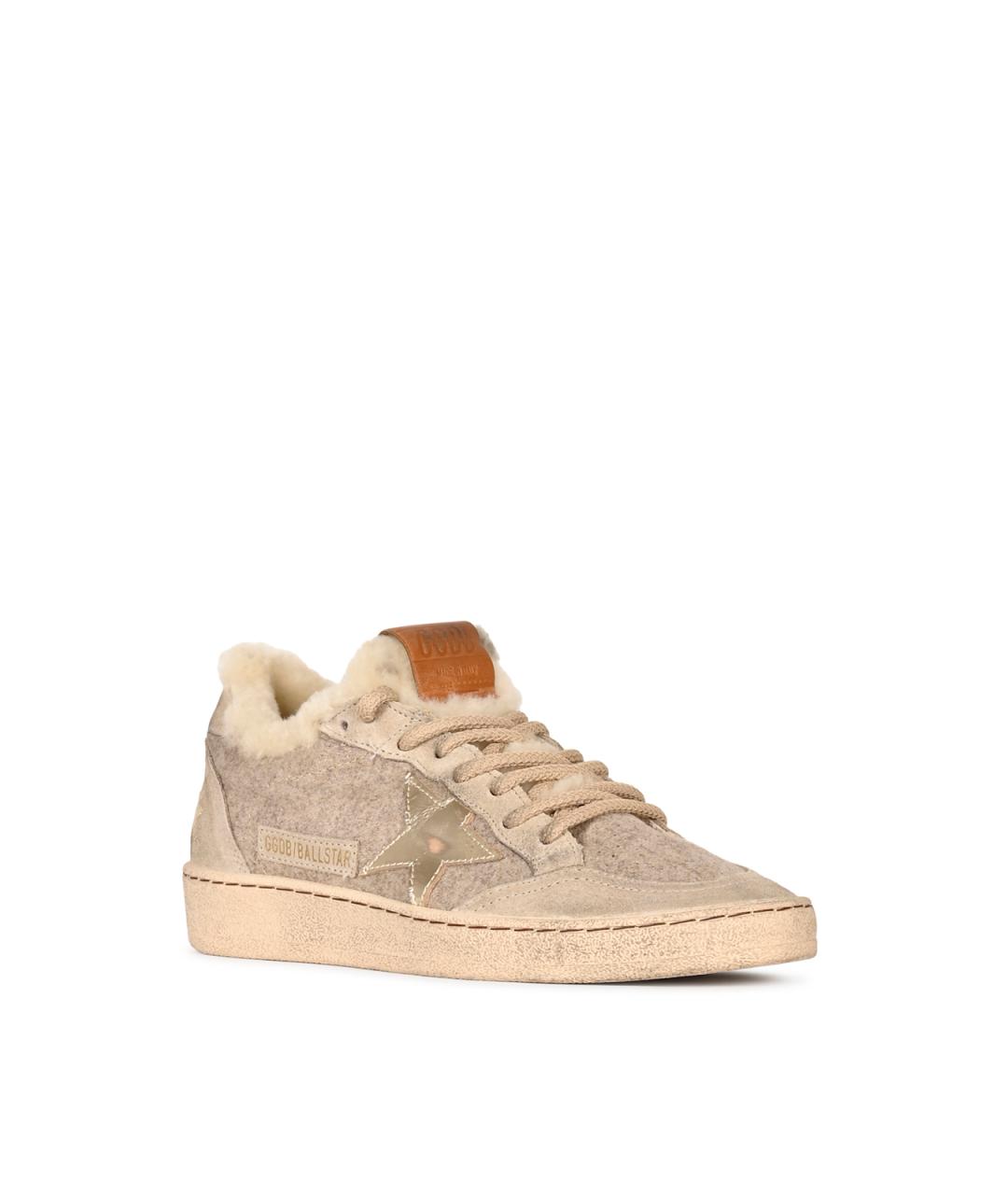 GOLDEN GOOSE Бежевые синтетические кроссовки, фото 2