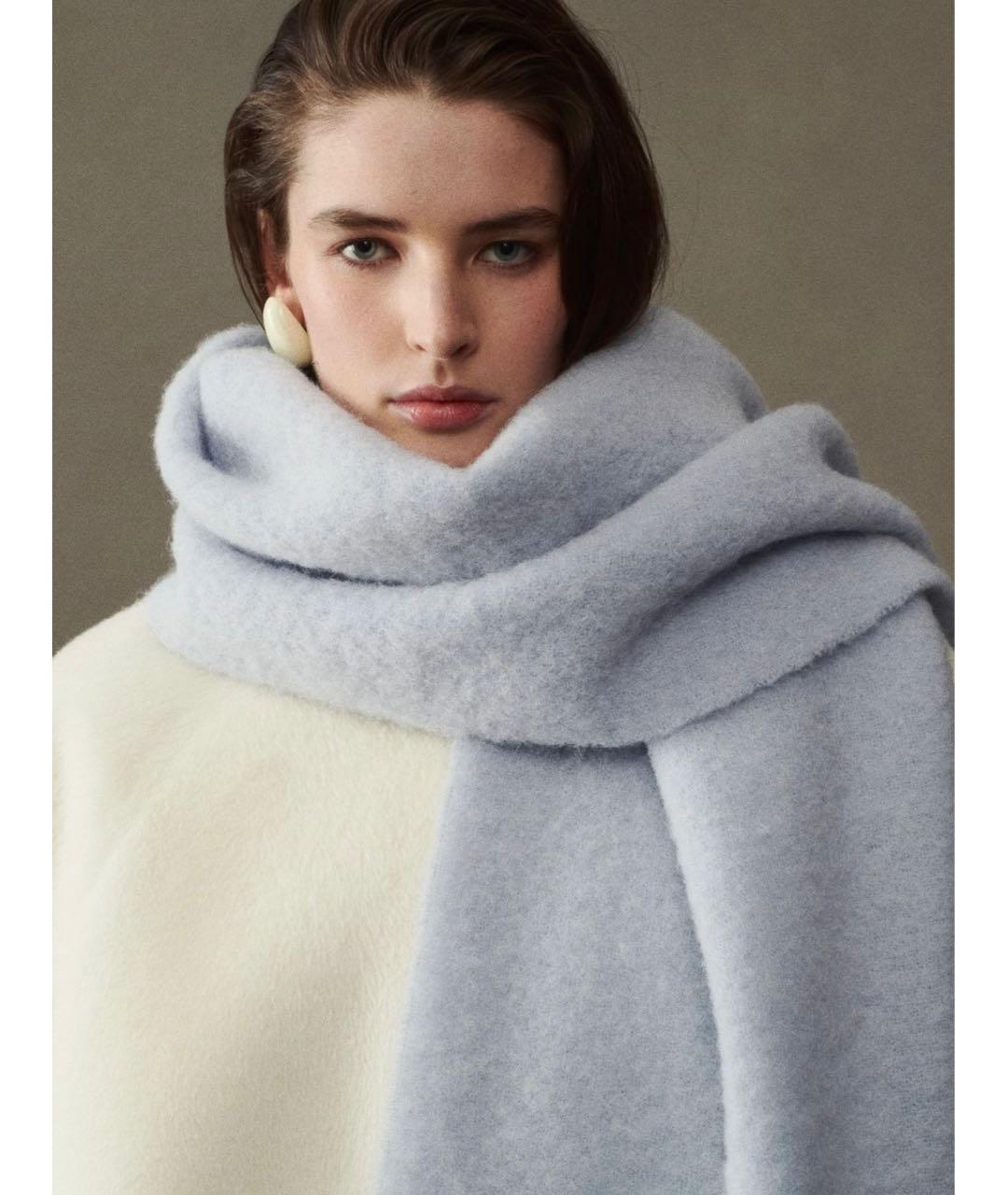 JACQUEMUS Голубой шерстяной шарф, фото 4