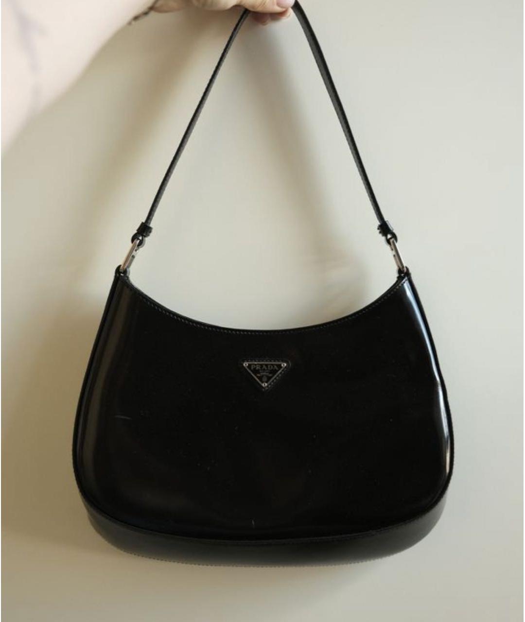 PRADA Черная сумка с короткими ручками из лакированной кожи, фото 9