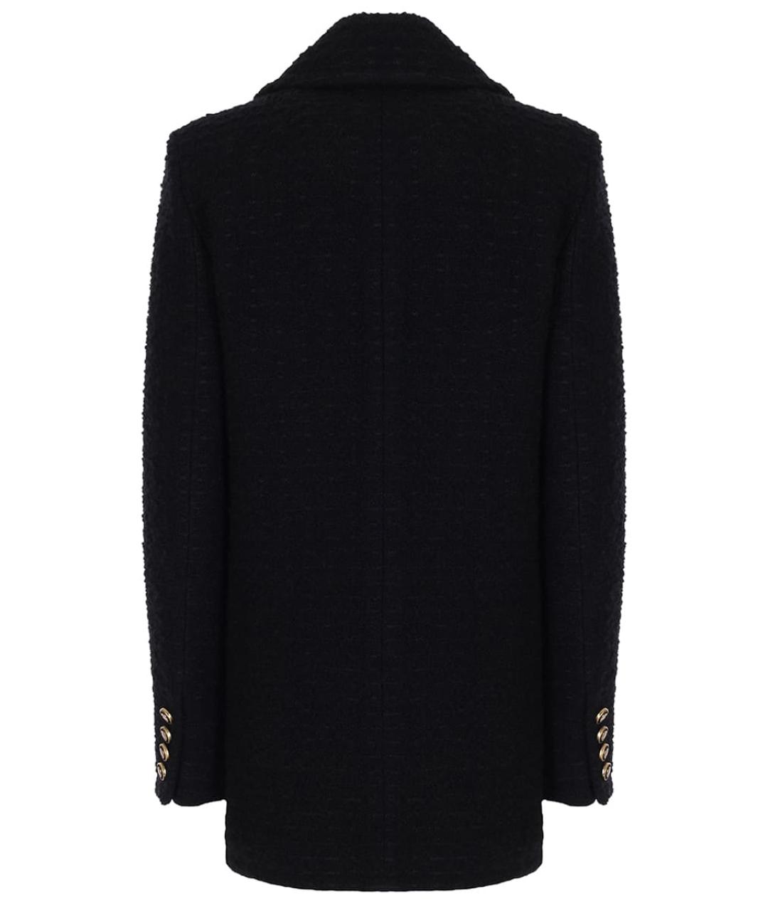 SAINT LAURENT Черное шерстяное пальто, фото 2