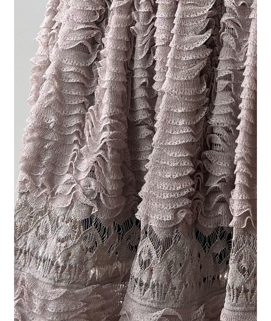 ALAIA Серебряная вискозная юбка миди, фото 2